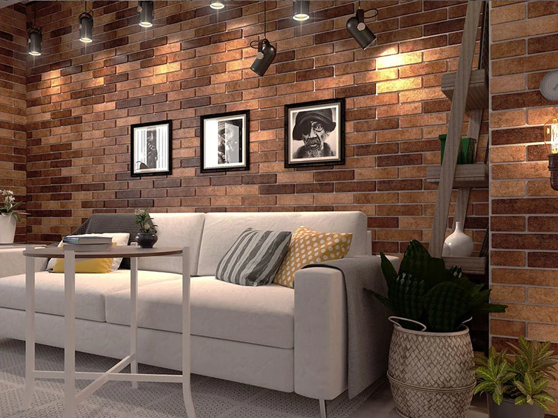 Brown Brick Shape Decorative Wall Tiles